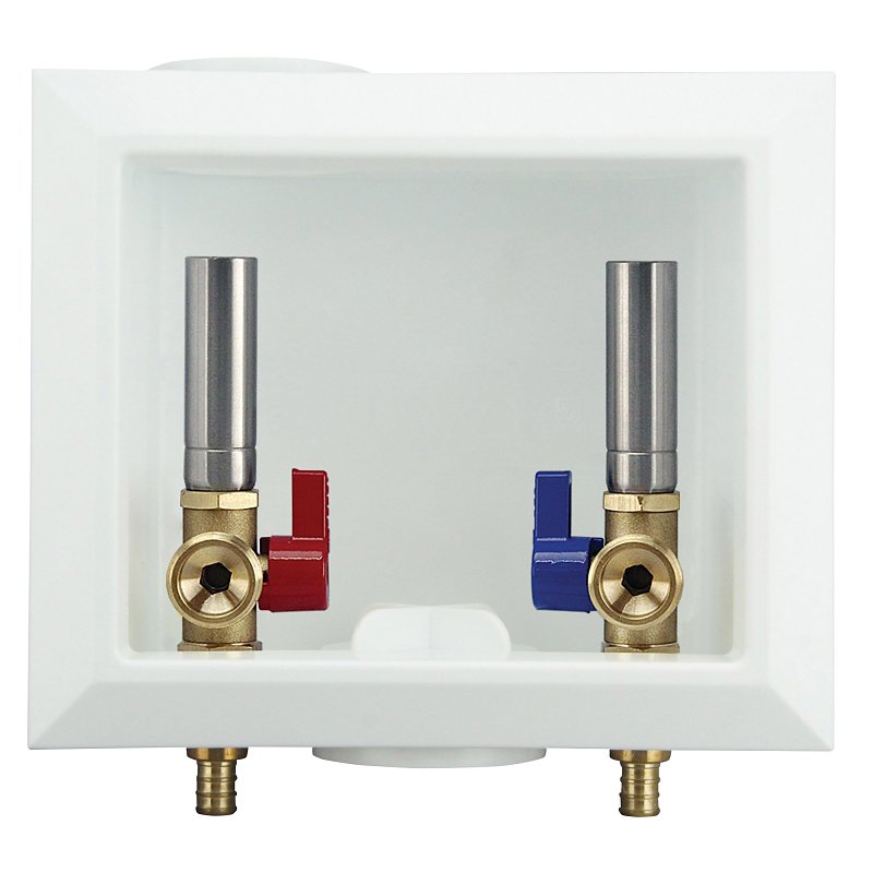 Apollo APXBOXWMWH Washing Machine Outlet Box with Water Hammer Arrestors PEX-B
