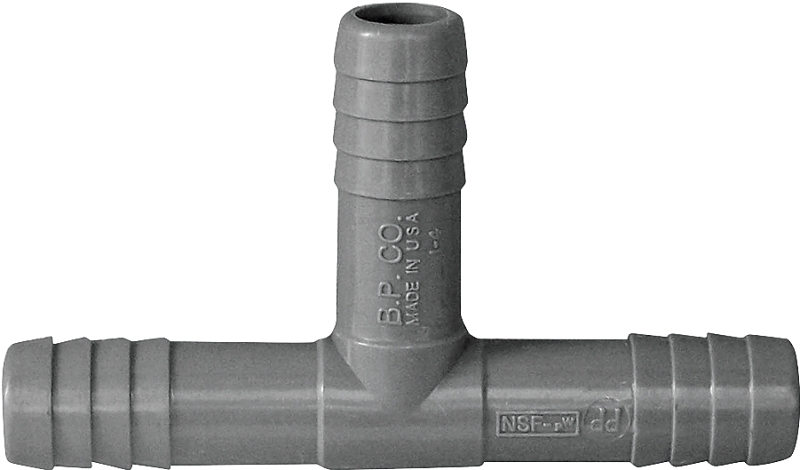 Boshart UPPT-05 Pipe Tee, 1/2 in, Insert, Polypropylene, Gray