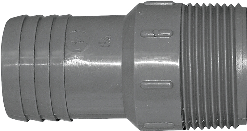 Boshart UPPA-12 Pipe Adapter, 1-1/4 in, MPT x Insert, Polyethylene, Gray, 200 psi Pressure