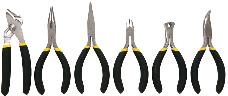 STANLEY 84-079 Plier Set, 6-Piece, Steel, Black/Yellow