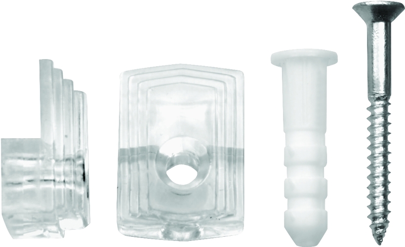 OOK 50225 Mirror Clip Set, 20 lb, Plastic, Clear, Wall Mounting
