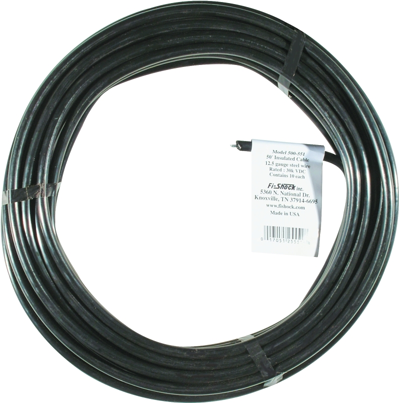 Zareba UGC50/500-551 Underground Cable, 12.5 AWG Cable, Black, 50 ft L
