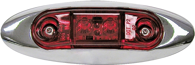PM V168XR Mini Side Marker/Clearance Light, 9 to 16 V, LED Lamp, Red Lens, Surface Mounting