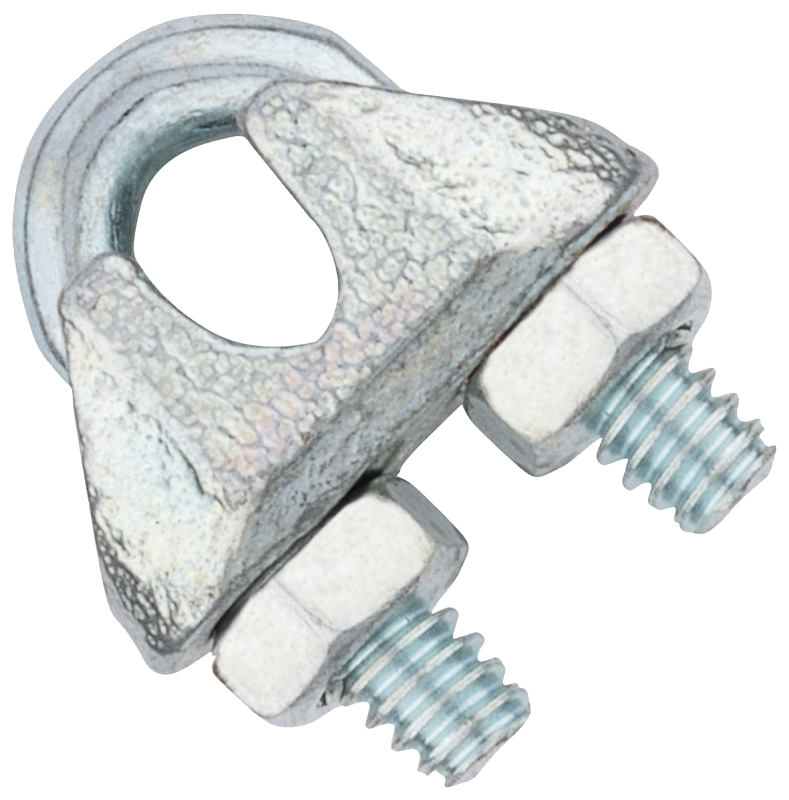 National Hardware N889-013 Wire Cable Clamp, 1/8 in Dia Cable, 17/32 in L, Iron/Steel, Zinc-Plated