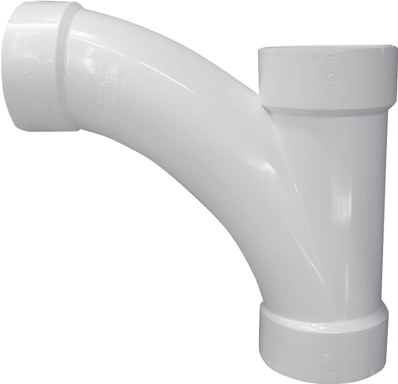 Canplas 194303 DWV Combination Tee Pipe Wye, 3 in, Hub, PVC, White, SCH 40 Schedule