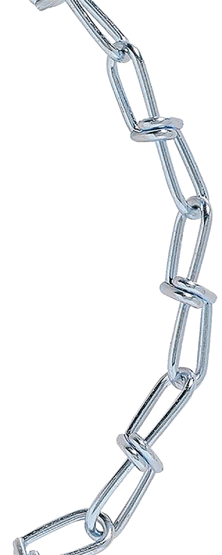 Baron 7202 Double Loop Chain, #2/0, 155 ft L, 255 lb Working Load, Steel, Zinc-Plated