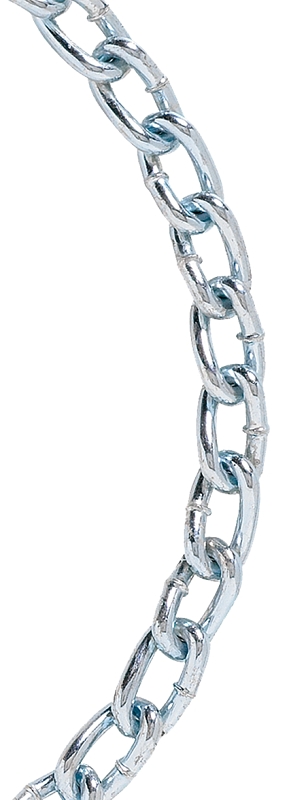 Baron 7292 Link Chain, #2/0, 125 ft L, 450 lb Working Load, Steel, Zinc-Plated