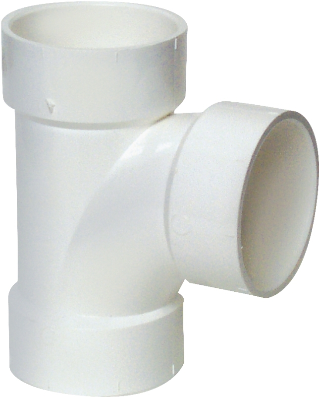 Canplas 192153 DWV Sanitary Pipe Tee, 3 in, Hub, PVC, White