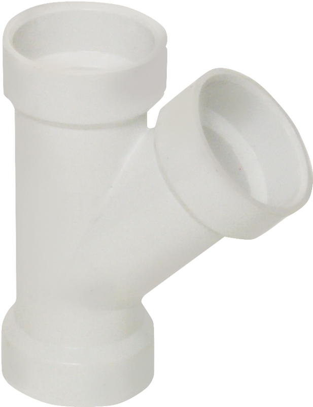 Canplas 192301L DWV Pipe Wye, 1-1/2 in, Hub, PVC, White, SCH 40 Schedule