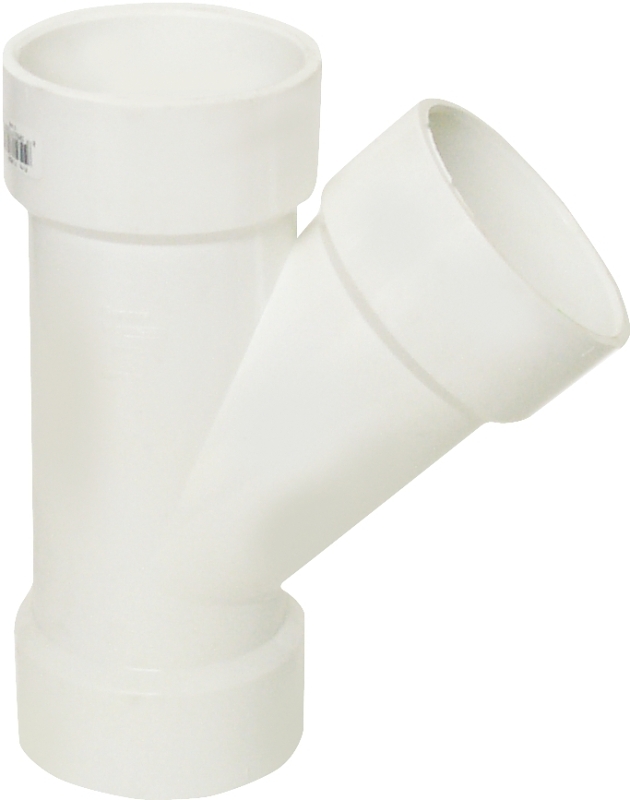 IPEX 192303L DWV Pipe Wye, 3 in, Hub, PVC, White, SCH 40 Schedule