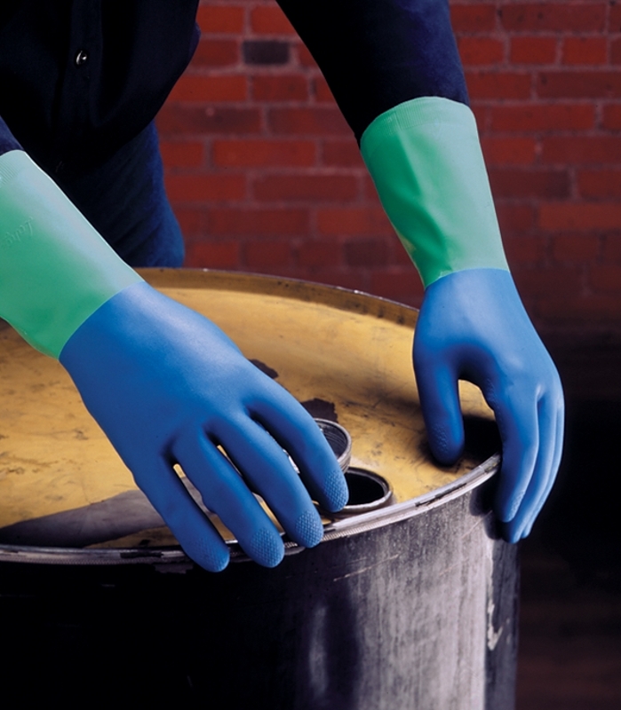 Spontex 11952 Heavy-Duty Household Protective Gloves, M, 7 in L, Rubber, Blue