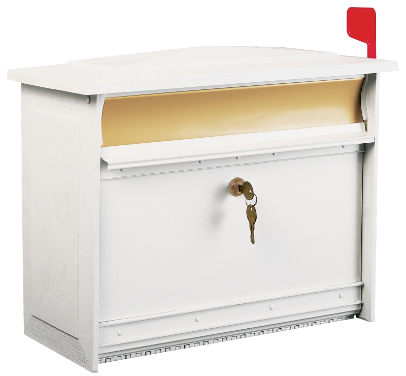 Gibraltar Mailboxes MSK000W Mailbox, Polymer, Powder-Coated, White, 17.1 in W, 8.4 in D, 13.3 in H
