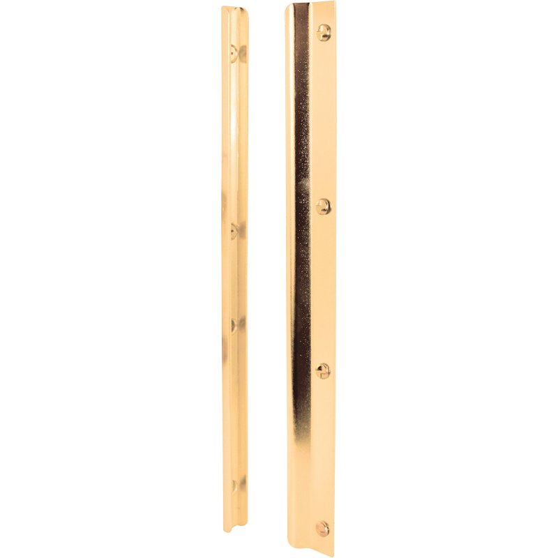 Defender Security U 9514 Entry Door Latch Shield, 12 in L, Steel, Brass