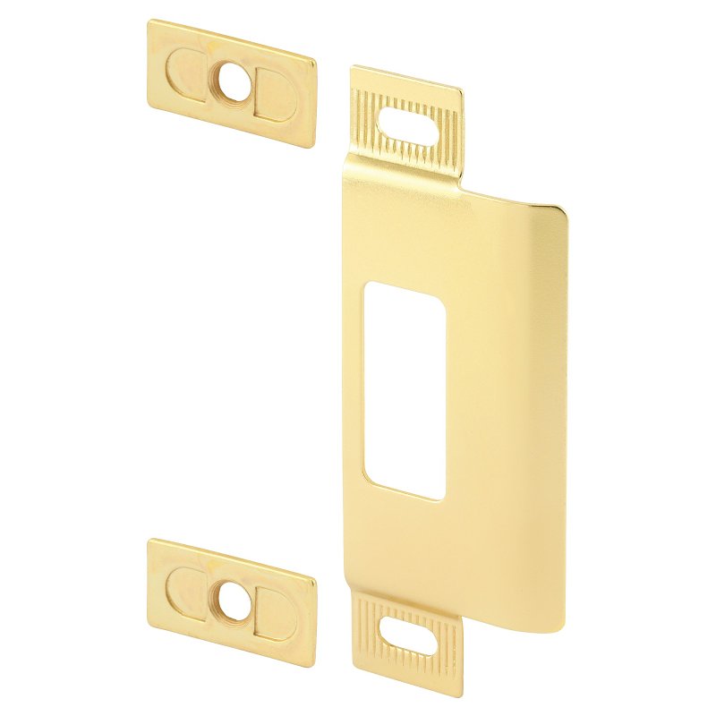 Defender Security U 9495 Adjustable Door Strike Plate, 4-3/4 in L, 1-1/4 in W, Steel, Brass