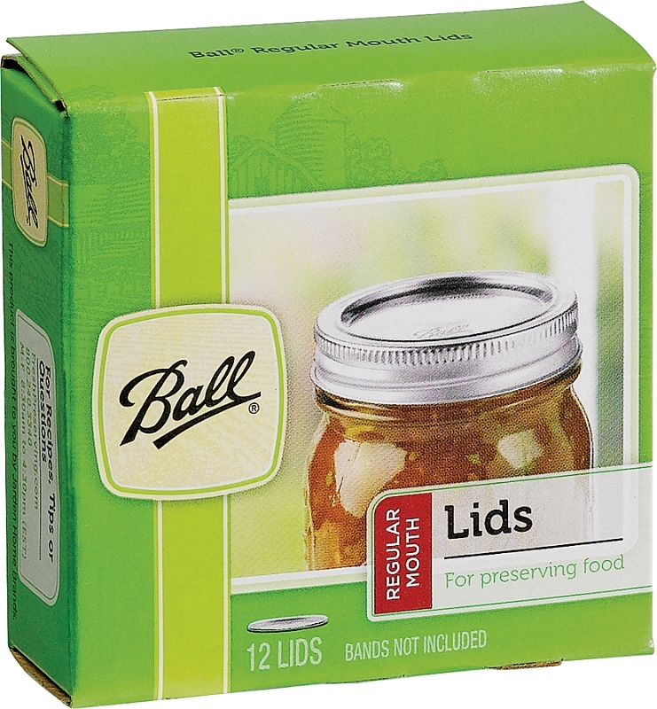 Ball 1440032000 Canning Jar Lid, 2.4 fl-oz Capacity, Steel, Silver Cap/Lid