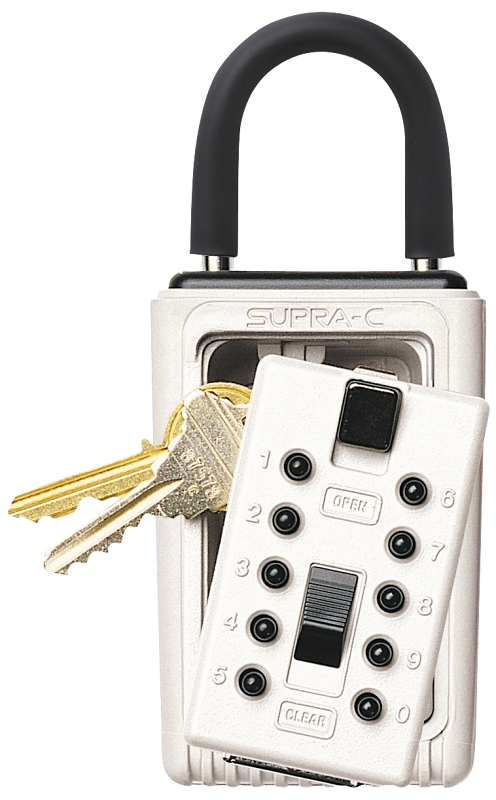 Kidde 001000 Key Safe, 3 Key, Combination Lock, Steel, White, 6 in H x 2 in W x 2-3/4 in D Dimensions