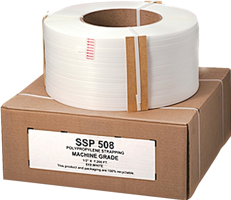 Nifty Wrapper SSP508HD Strapping Coil, 7200 ft L, 1/2 in W, 0.025 in Thick, Polypropylene, White