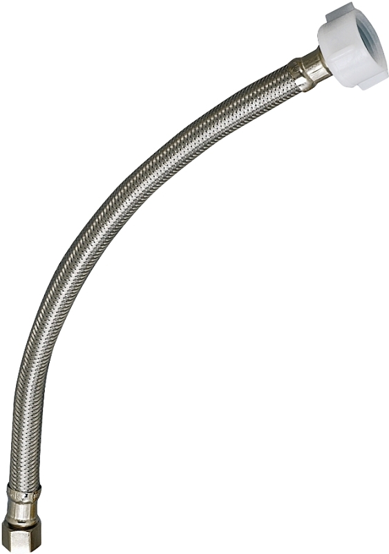 Plumb Pak EZ Series PP23854 Toilet Supply Tube, 3/8 in Inlet, Flared Inlet, 7/8 in Outlet, Ballcock Outlet, 12 in L