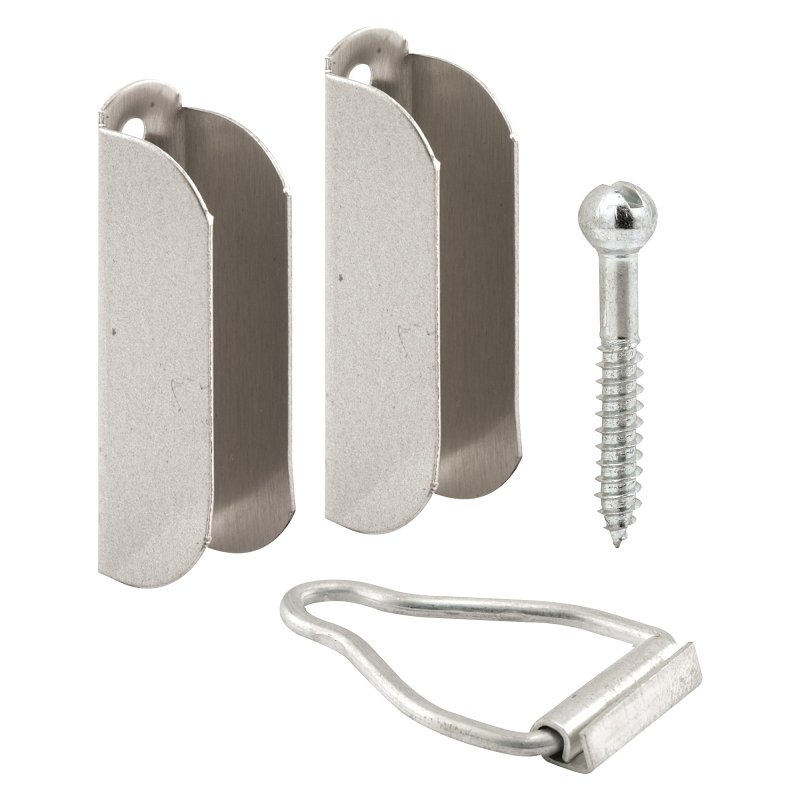 Prime-Line PL 8101 Top Hanger and Bottom Latch, Aluminum, Mill, For: 7/16 in Screen Frames