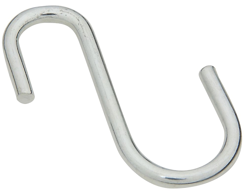 National Hardware 3315 Series N263-582 Open S-Hook, Steel, Zinc-Plated, Pack of 10