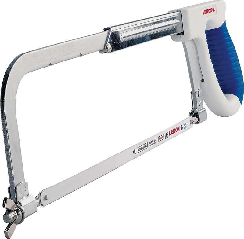 Lenox 1805723 Hacksaw Frame, 12 in L Blade, 24 TPI, Aluminum Blade, 3-1/2 in D Throat, Ergonomic Handle, Rubber Handle