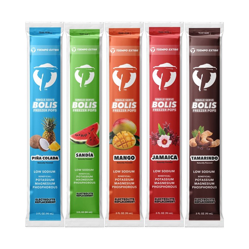 Overtime Tiempo Extra Series 70-TEPOPS Freezer Pops, Mango, Jamaica, Sandia, Tamarindo, 3 oz Box