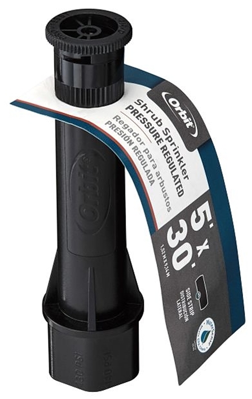 Orbit 54275 Shrub Head Sprinkler, 1/2 in Connection, Female, 2 in H Pop-Up, 1 to 15 ft, Side Strip Nozzle, Plastic