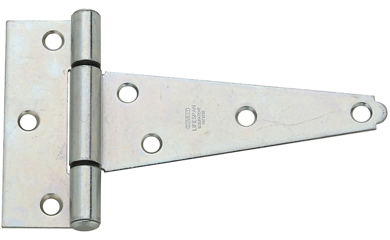 National Hardware N129-189 T-Hinge, 4-1/4 in W Frame Leaf, 1.565 in H Frame Leaf, Steel, Zinc-Plated, Tight Pin, 48 lb