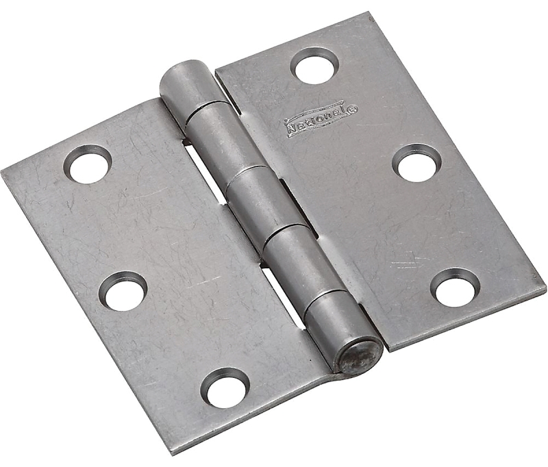 National Hardware N140-566 Utility Hinge, 3-1/2 in W Frame Leaf, 0.11 in Thick Frame Leaf, Steel, Riveted Pin, 70 lb