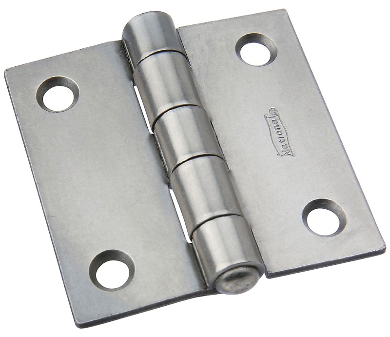 National Hardware N140-368 Utility Hinge, 2 in W Frame Leaf, 0.077 in Thick Frame Leaf, Steel, Riveted Pin, 38 lb