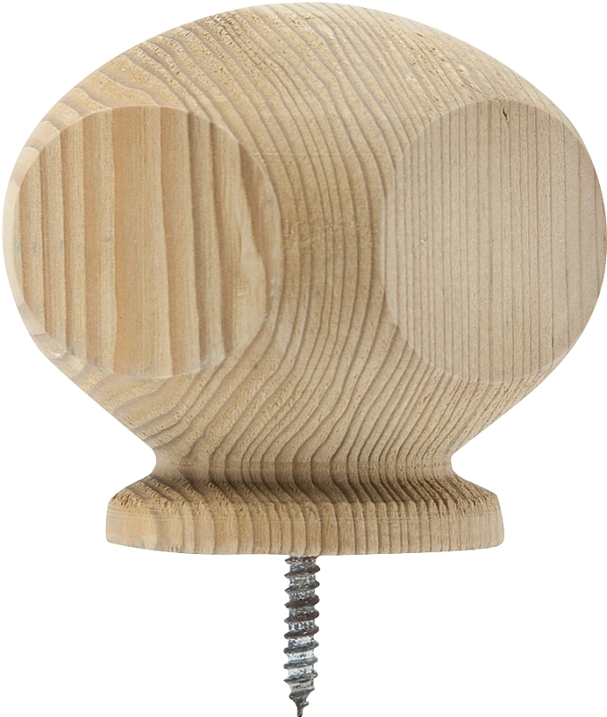 Waddell 112 Post Top, 3-1/2 in Dia, 3-1/4 in H, Contemporary, Wood, Pack of 10