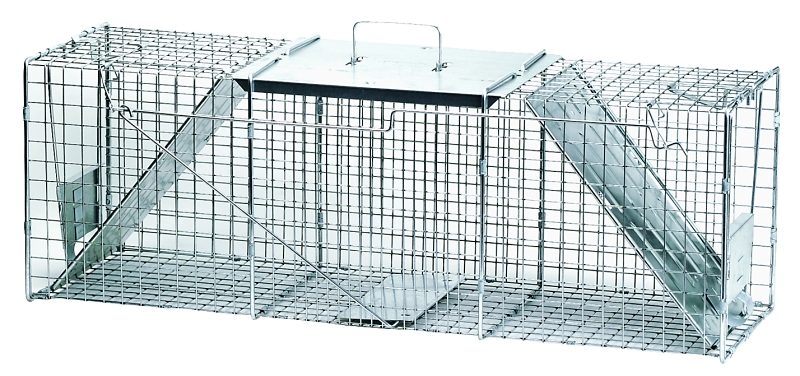 Havahart 1045 Large Animal Trap, 36 in L, 10 in W, 12 in H, Spring-Loaded Door