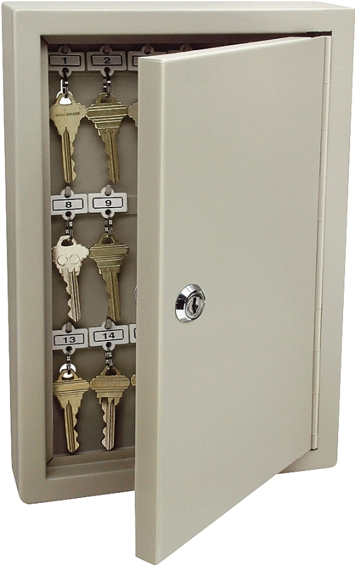 Kidde AccessPoint 001801 Key Cabinet, 30 Key, Keyed Lock, Steel, Clay, 8.11 in W, 12.04 in H, 3.19 in D