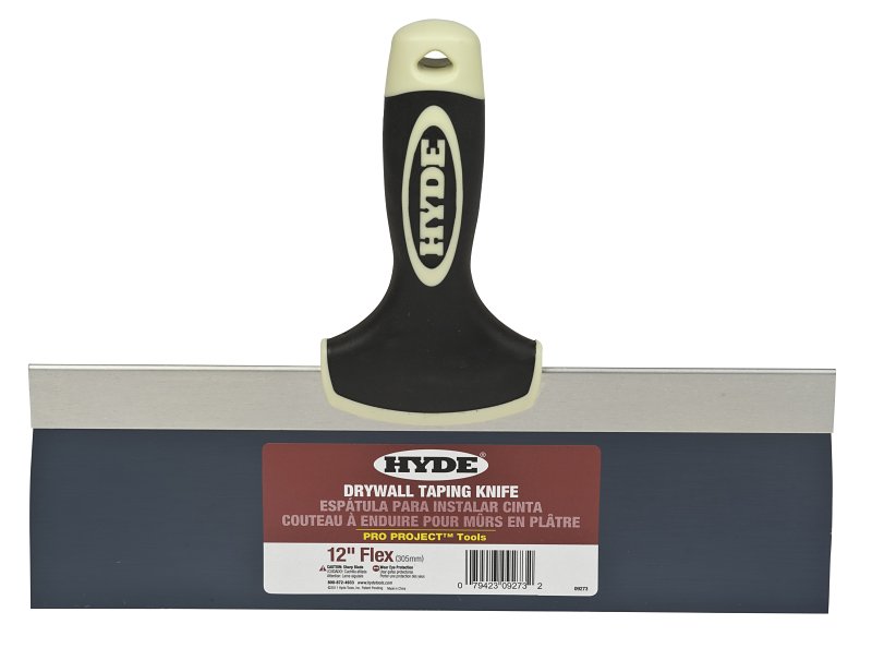 Hyde Pro Project 09273 Knife, 12 in W Blade, Steel Blade, Flat Back Blade, Ergonomic Handle, Polypropylene Handle