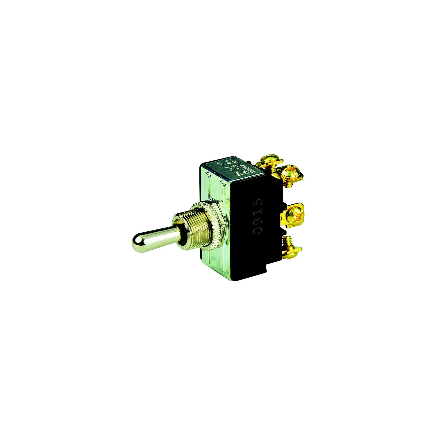 BEP 1002012 Chrome Plated Toggle Switch, (On)-Off-(On), DPDT, #6-32 Screw Terminals