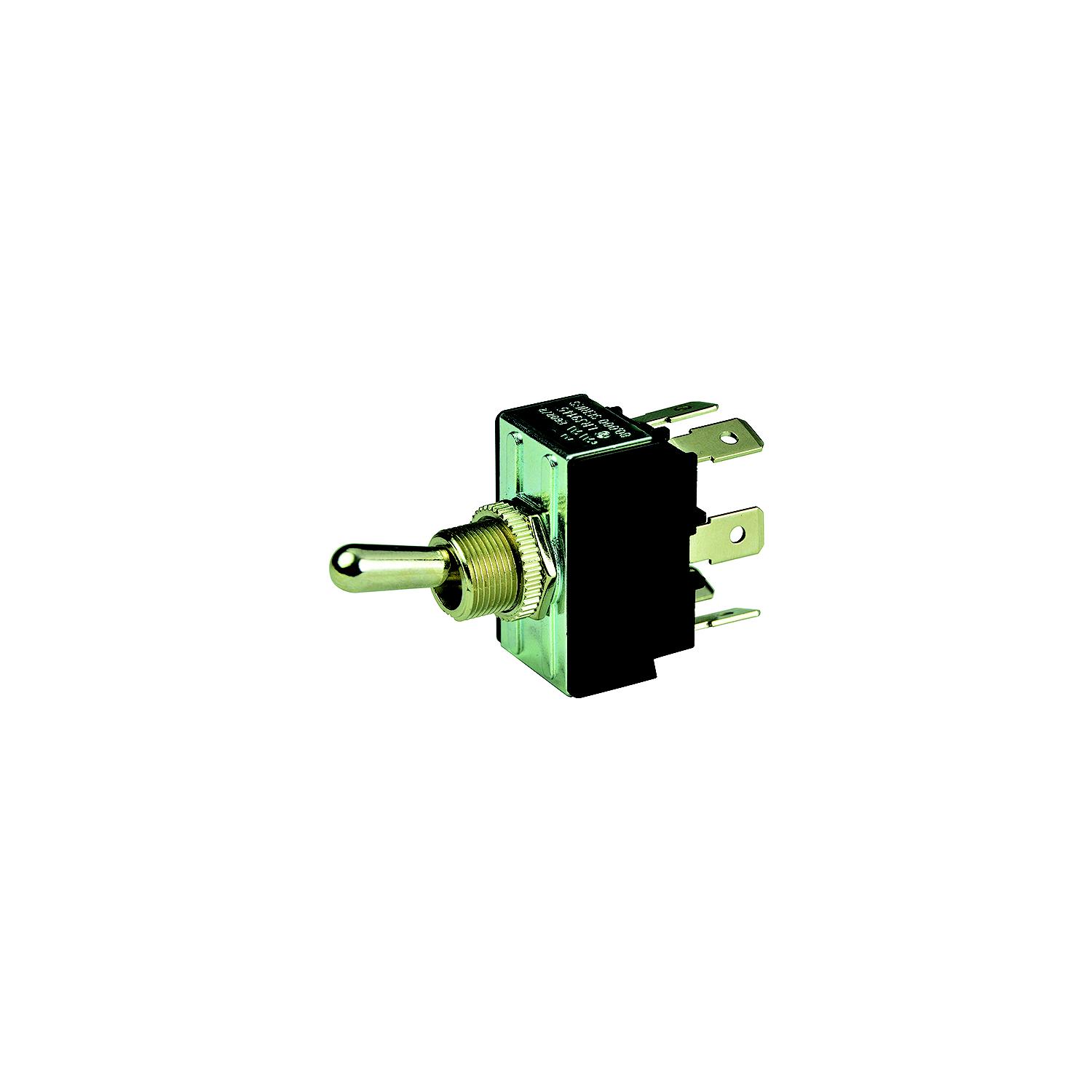 BEP 1002014 Chrome Plated Toggle Switch, On-Off-(On), DPDT, 1/4â³ Blade Terminals