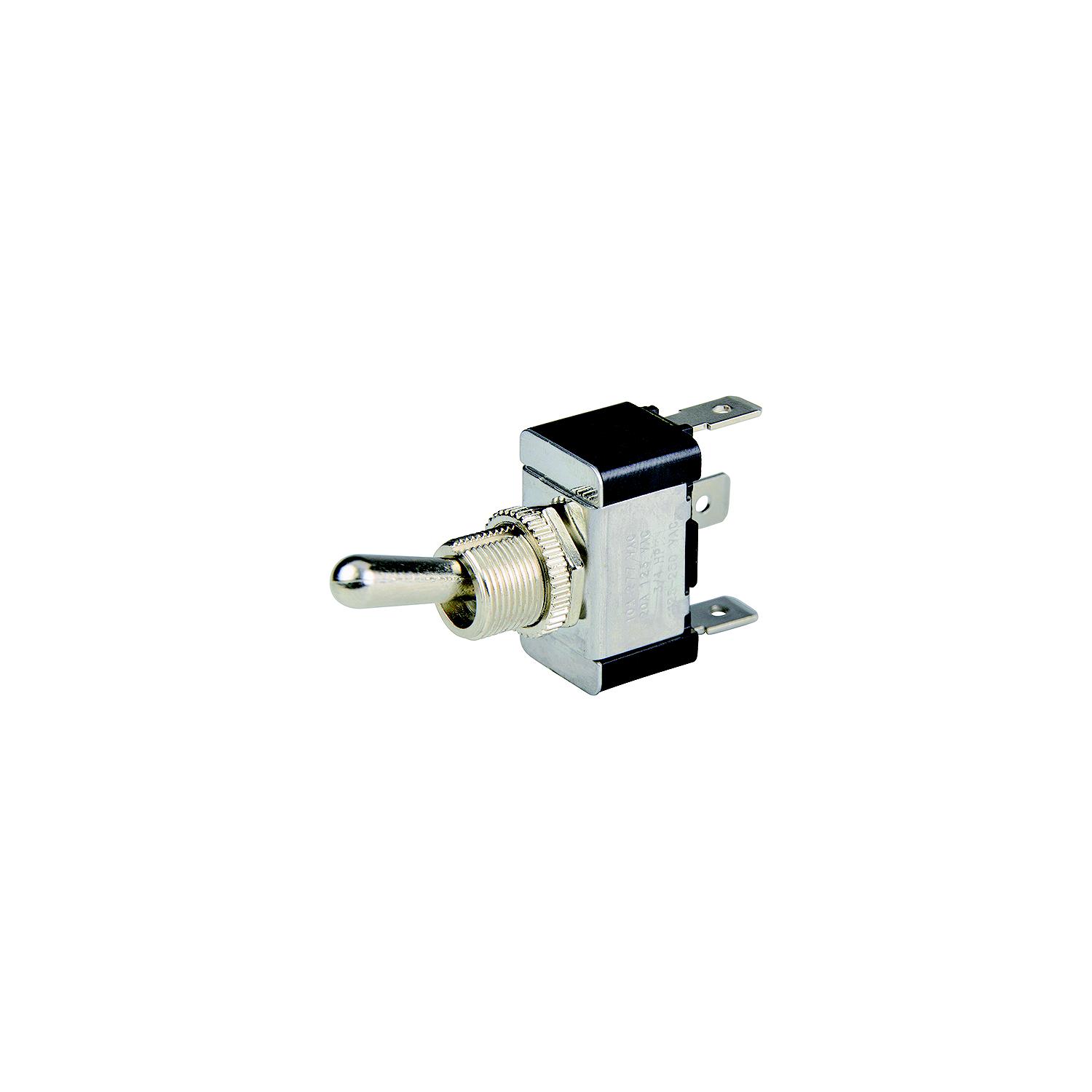 BEP 1002001 Chrome Plated Toggle Switch, On-Off-On, SPDT, 1/4â³ Blade Terminals