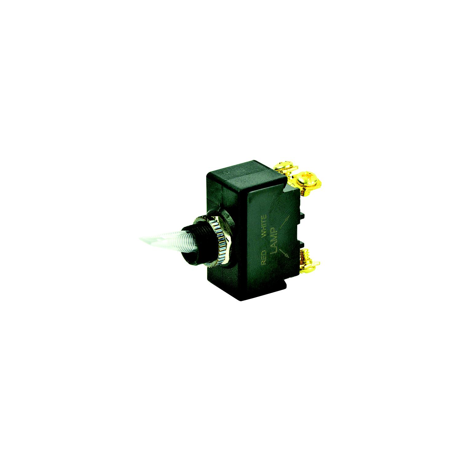 BEP 1001908 Illuminated Toggle Switch, Off-On, SPST, #6-32 Screw Terminals, Illuminated Red