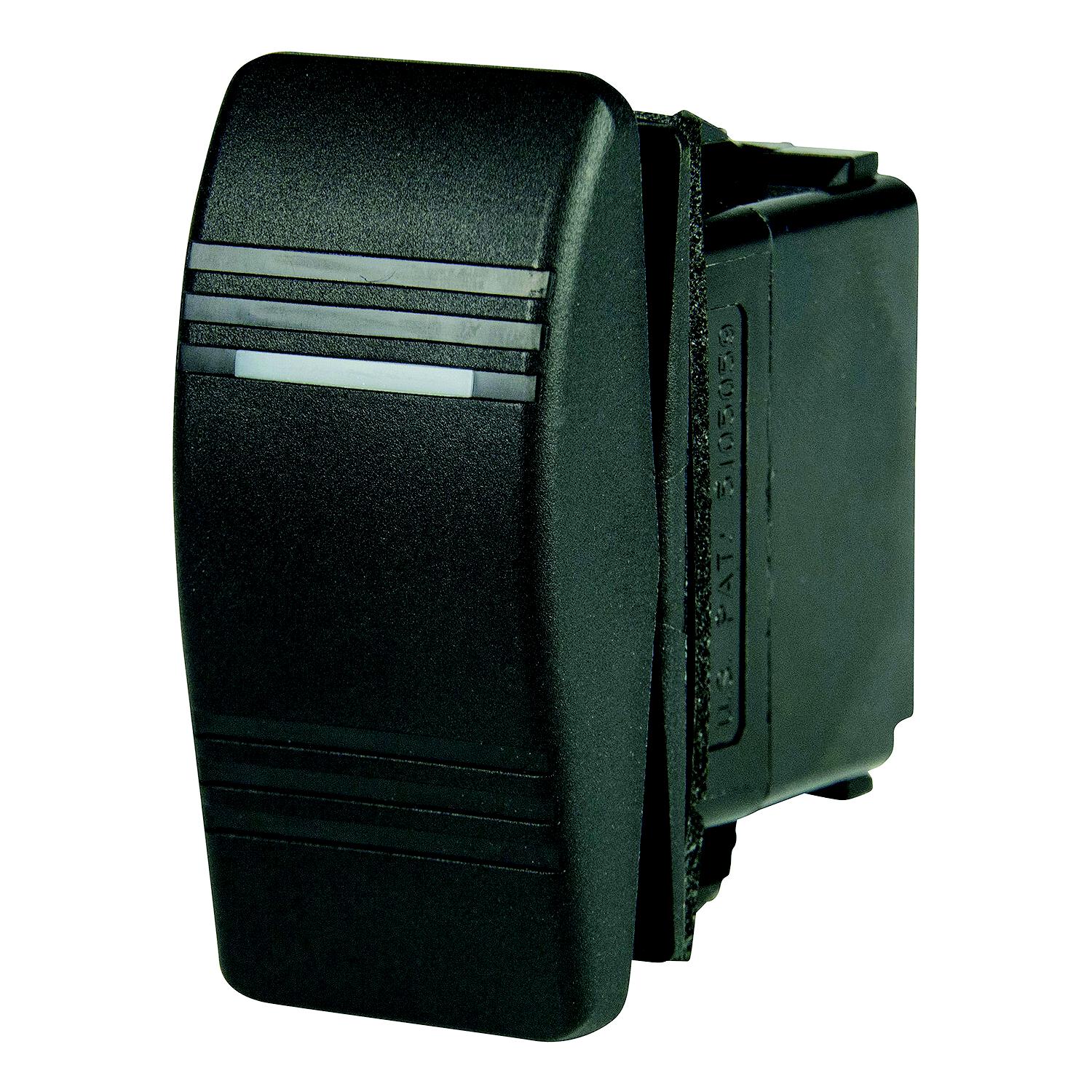 BEP 1001807 Weather Resistant Contura Rocker Switch, On-Off-(On), DPDT, 1/4â³ Blade Terminals, Illuminated Amber