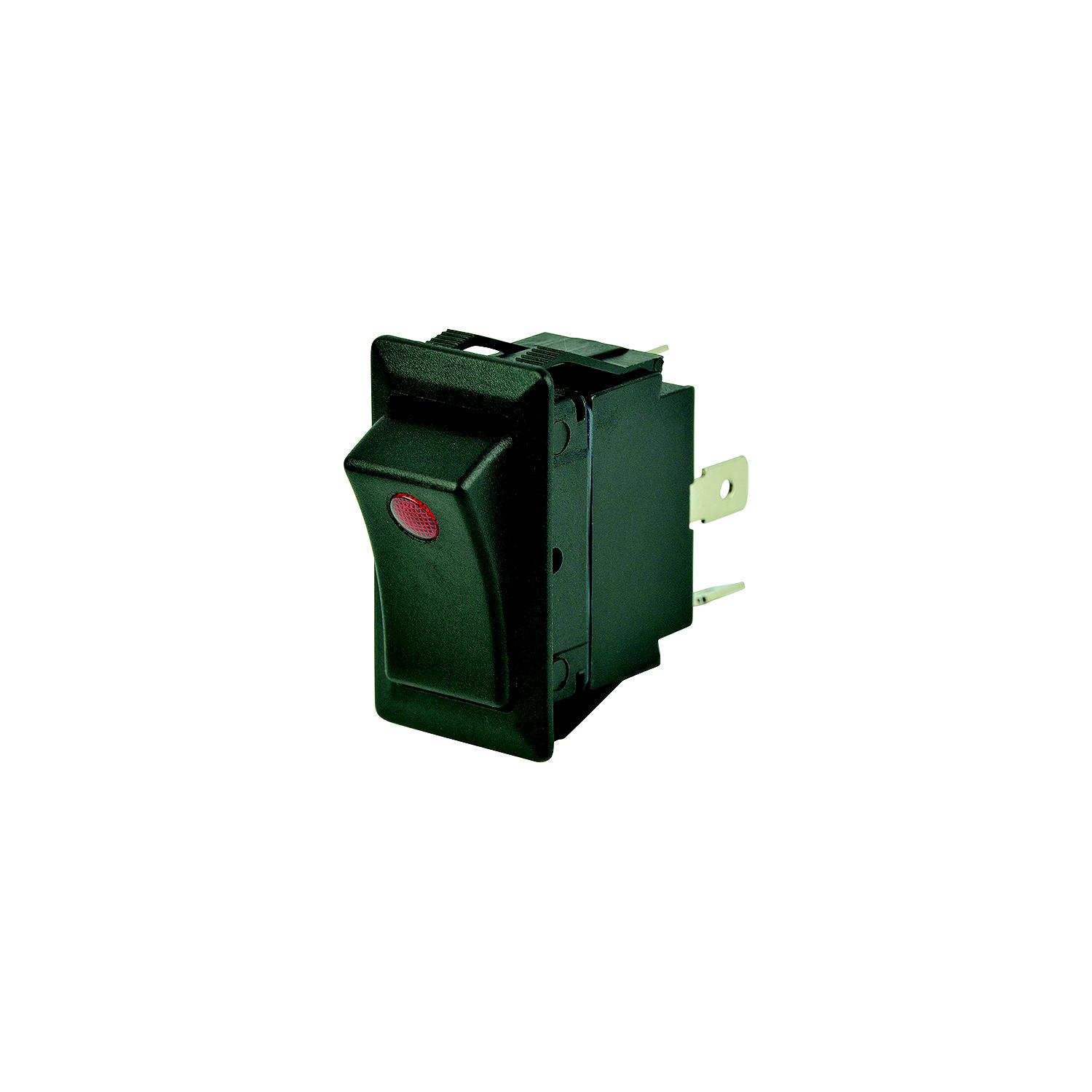 BEP 1001714 Rocker Switch, Off-On, SPST, 1/4â³ Blade Terminals, Illuminated Red