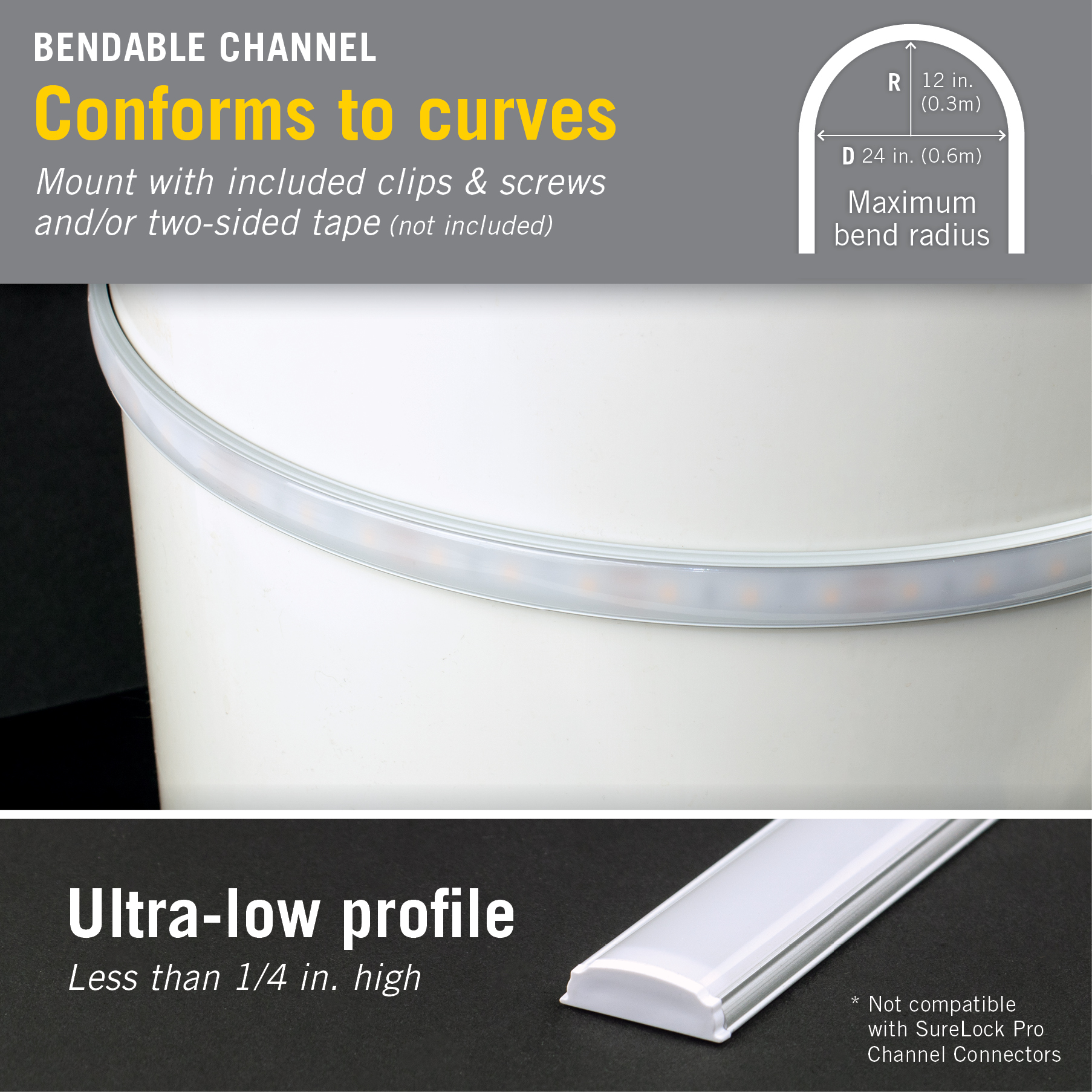 LED Tape Light Mounting Channel - Picture 10 of 26