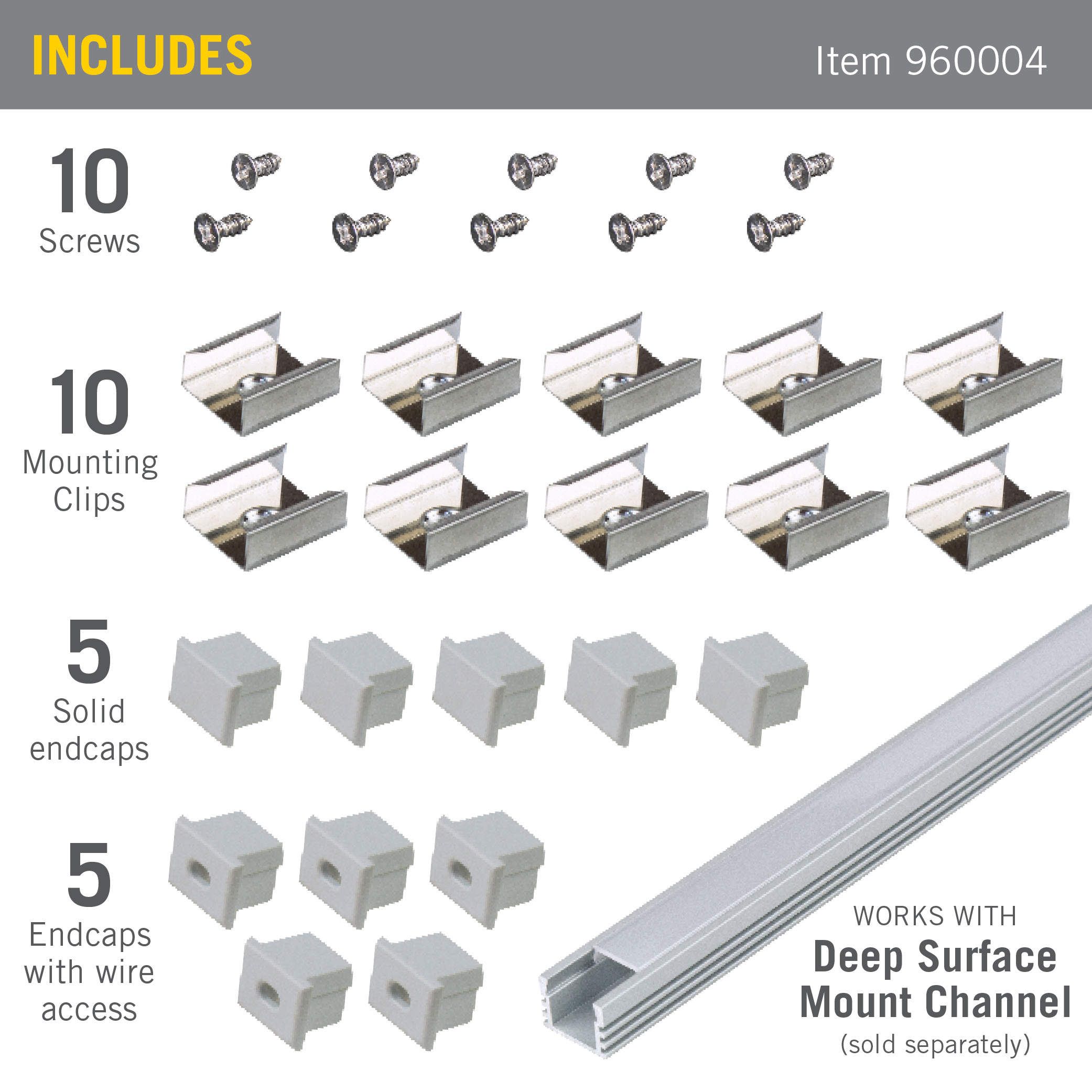 Accessory Packs for LED Tape Light Mounting Channels - Picture 8 of 9