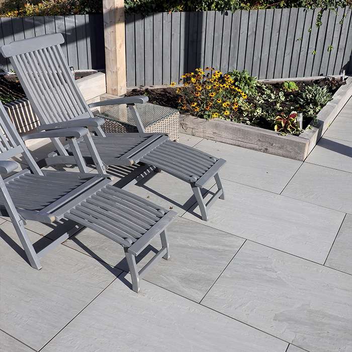 Bradstone Silver Grey Rock Porcelain Paving Tiles (895 x 595 x 20mm ...