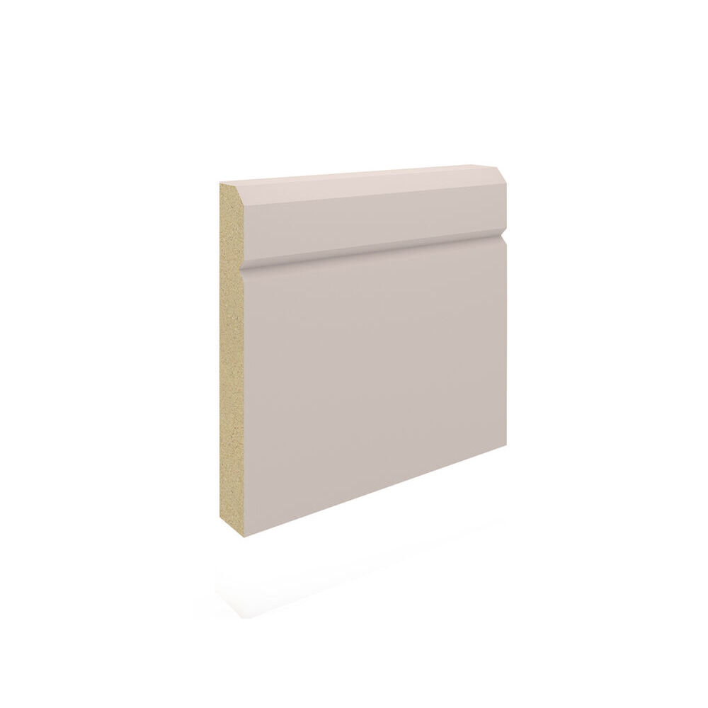 Primed MDF Chamfer V Groove Skirting Board 18 x 119mm 4.4m JT Dove