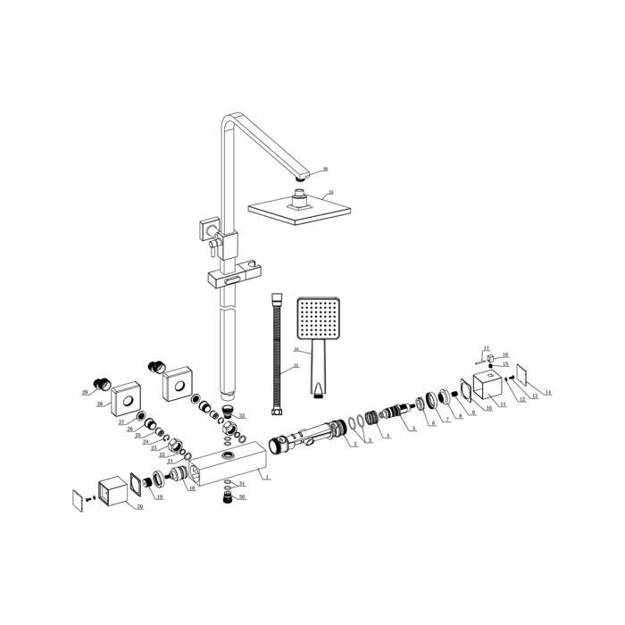 Bay Riser Dove Bathrooms Bay Chrome Cool-Touch Thermostatic Mixer Shower & Riser ...