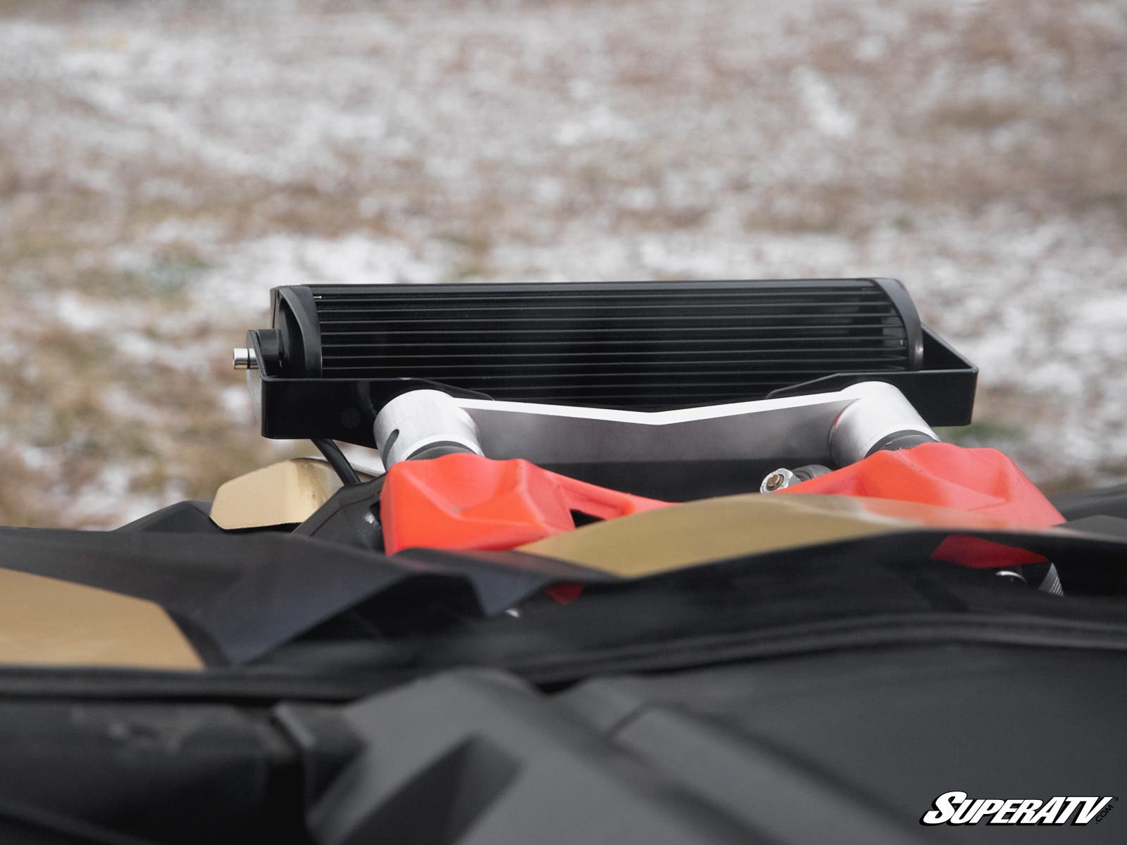 SuperATV Can-Am Maverick X3 12" Shock Tower Light Bar Mount with 12" LED Double Row Light Bar