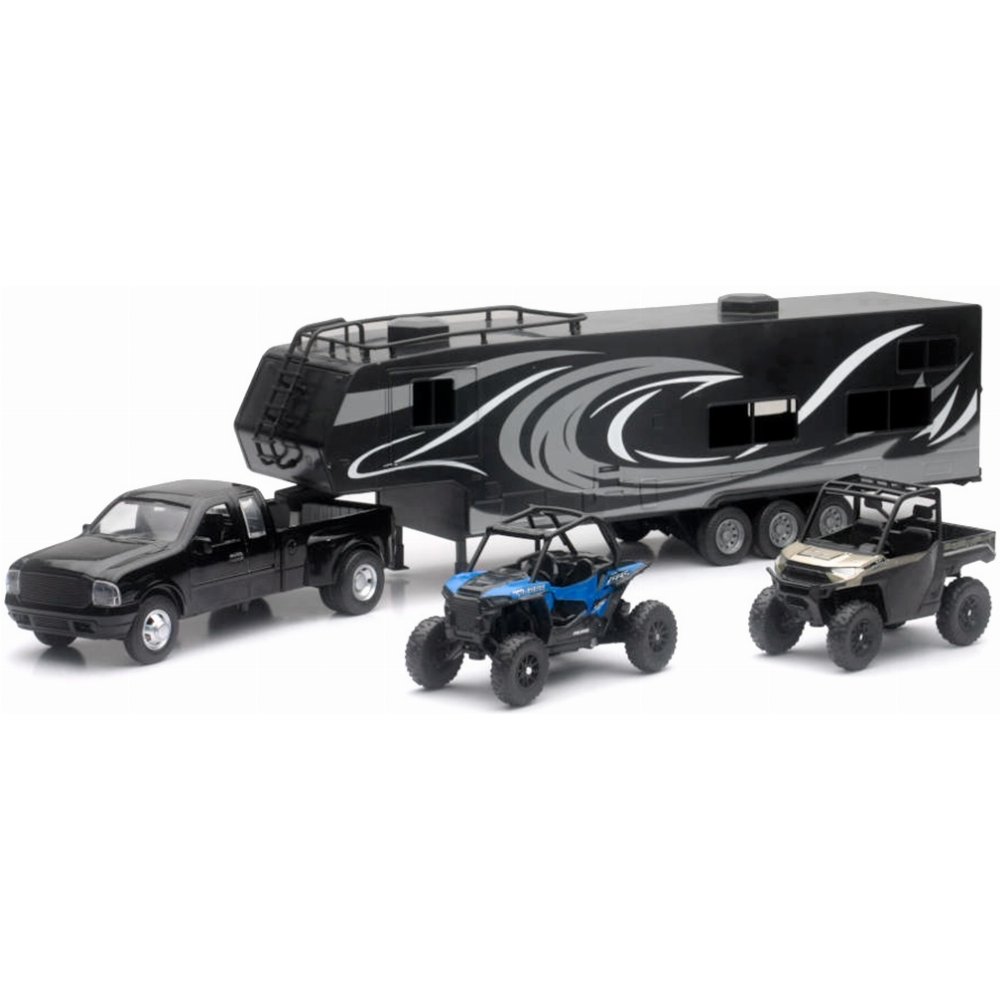 New Ray Toys Pick Up Toy Hauler w Polaris Vehicles Set Royal Distributing