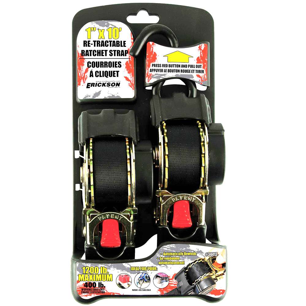 Erickson Retractable Ratcheting Tie-Down Straps