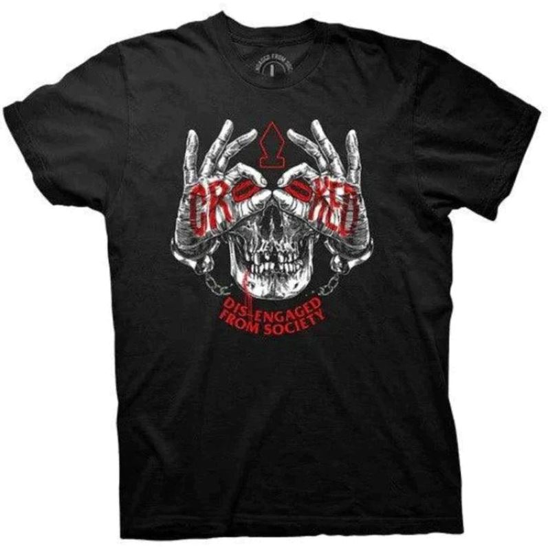 Crooked Clubhouse Skull Hand Tee (Closeout)