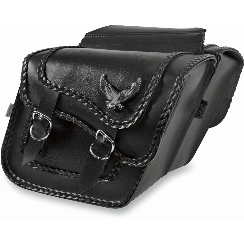 Willie & Max Black Magic Slant Motorcycle Saddlebags